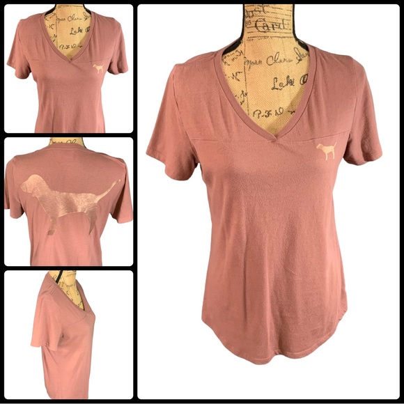 Tee-shirt Victoria's Secret Rose Bling - Col Marbré - Neuve Avec étiquette